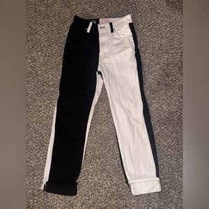 black & white jeans